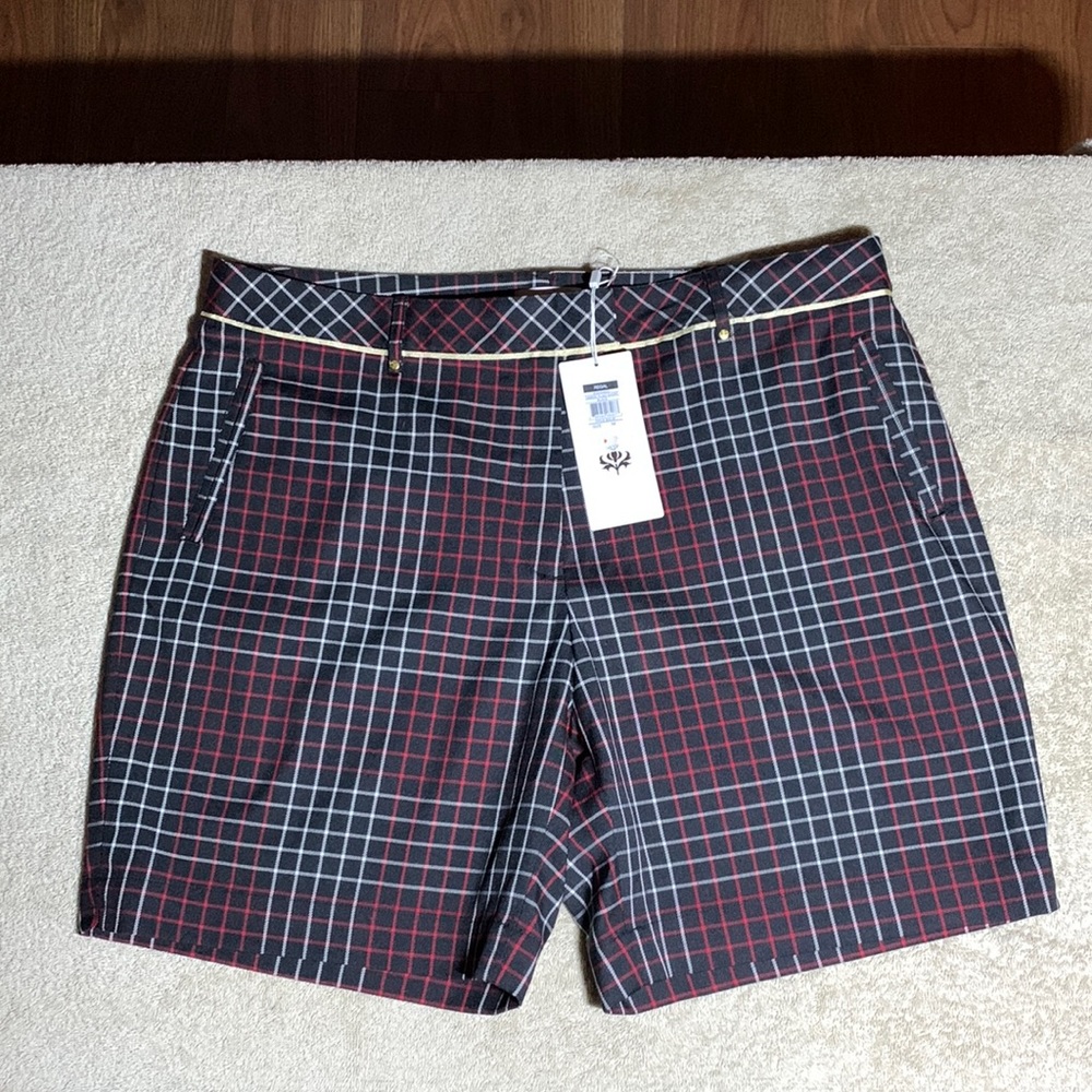 New Lady Hagan Golf Shorts - Size 14 - Black, White & Red